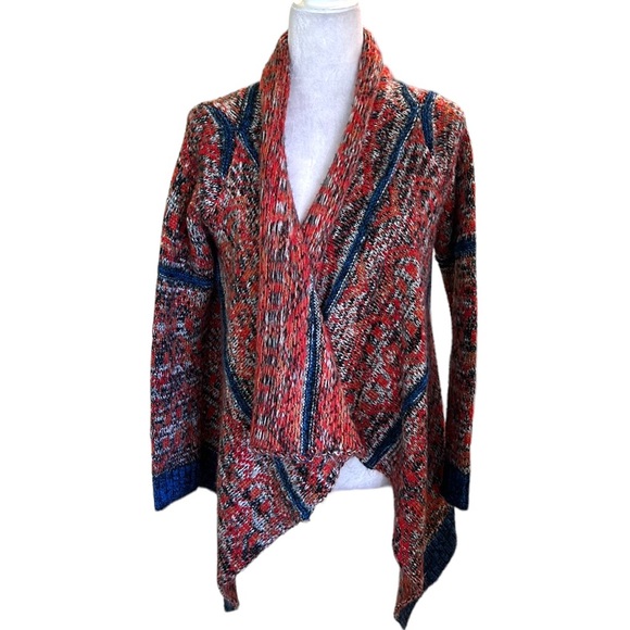 Anthropologie Yellow Bird Cascade Chunky Knit Asymmetrical Draped Cardigan - S - Picture 12 of 12
